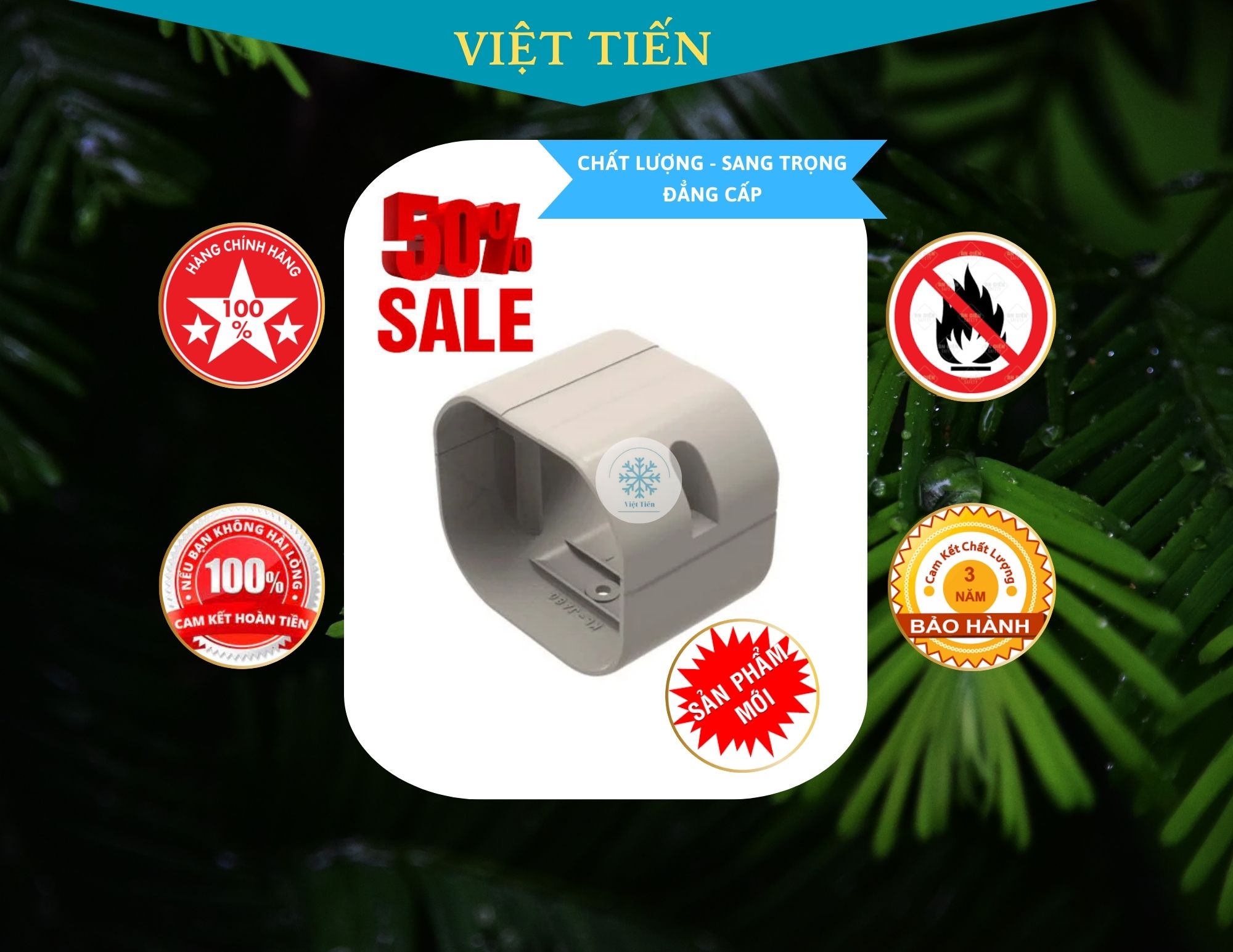 Trunking Nhựa Việt Tiến Nối Thẳng Màu Trắng 75x65mm Hàng Cao Cấp. 1 TRUNKIG NHỰA